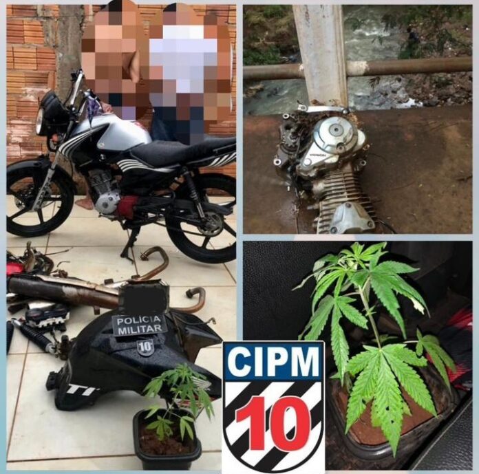 POLÍCIA MILITAR DA 10ªCIPM PRENDE DOIS INDÍVIDUOS SUSPEITOS POR DESMANCHE DE MOTOS FURTADAS