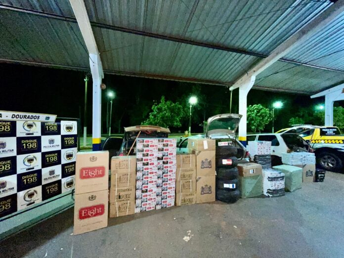 Polícia Militar Rodoviária aborda três veículos transportando mercadorias de contrabando e descaminho em Dourados