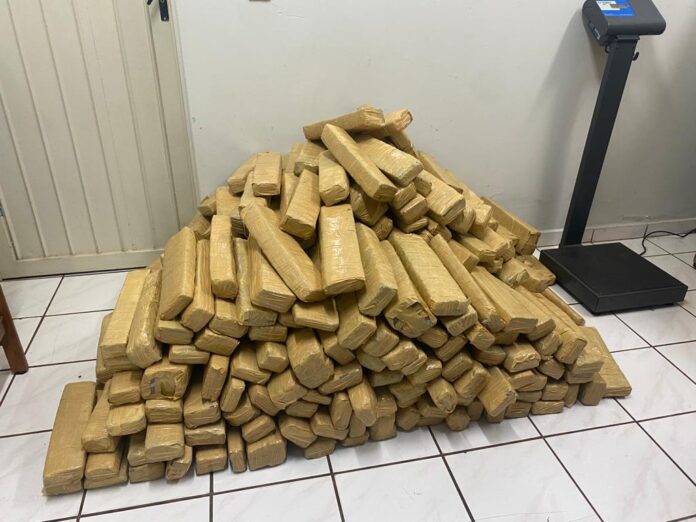 Polícia Militar Ambiental de Batayporã prende foragido da justiça transportando 323 kg de maconha em caminhão baú de transporte de pescado