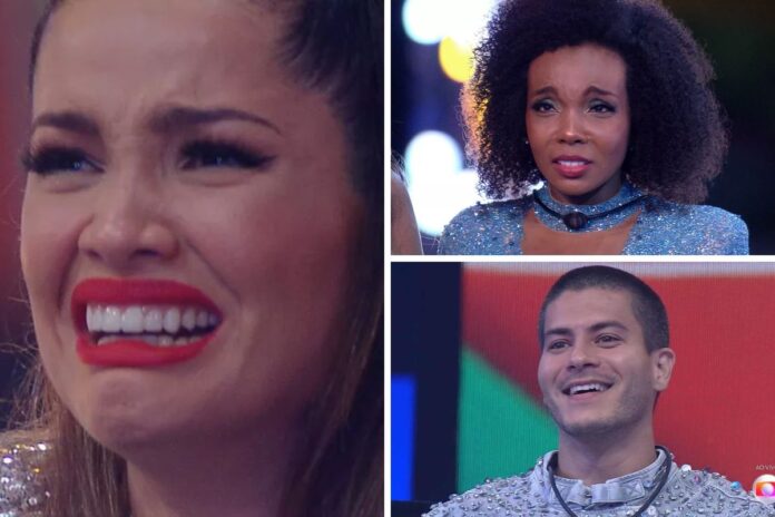 juliette, thelma assis e arthur aguiar ganhando o bbb