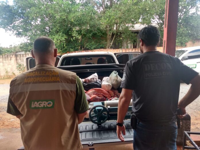 Polícia Civil e IAGRO realizam fiscalização em Caracol e apreendem 725kg de carne imprópria para o consumo