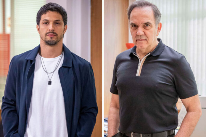 Oto (Rômulo Estrela) e Guerra (Humberto Martins) em Travessia