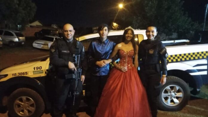 Menina que sonha em ser Policial Militar realiza festa com a presença dos heróis de farda