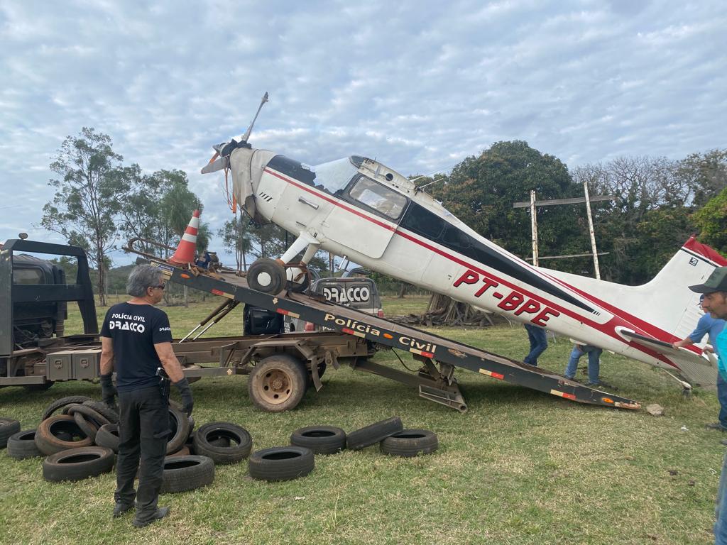 Polícia Civil do Mato Grosso do Sul apreende, em Porto Murtinho, aeronave utilizada para o narcotráfico