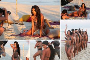 Pocah sensualiza em gravação de clipe na praia. Fotos!