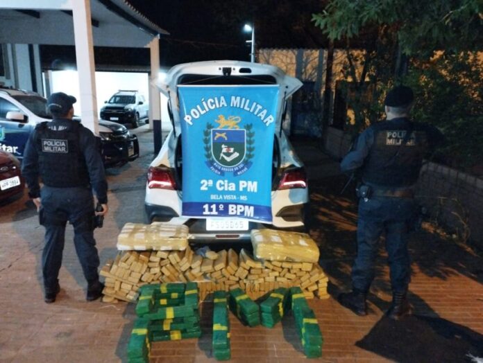 Polícia Militar de Bela Vista apreende mais de 200 kg de maconha e veículo com motor adulterado 