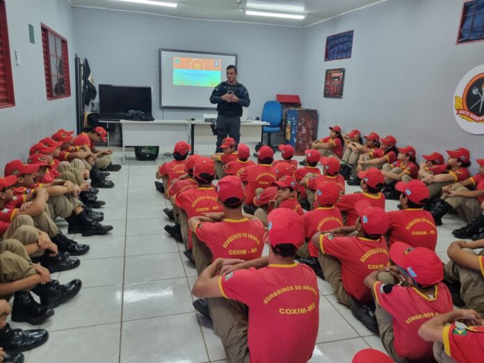  Polícia Militar realiza palestra sobre Maio Laranja para crianças do Bombeiros do Amanhã em Coxim