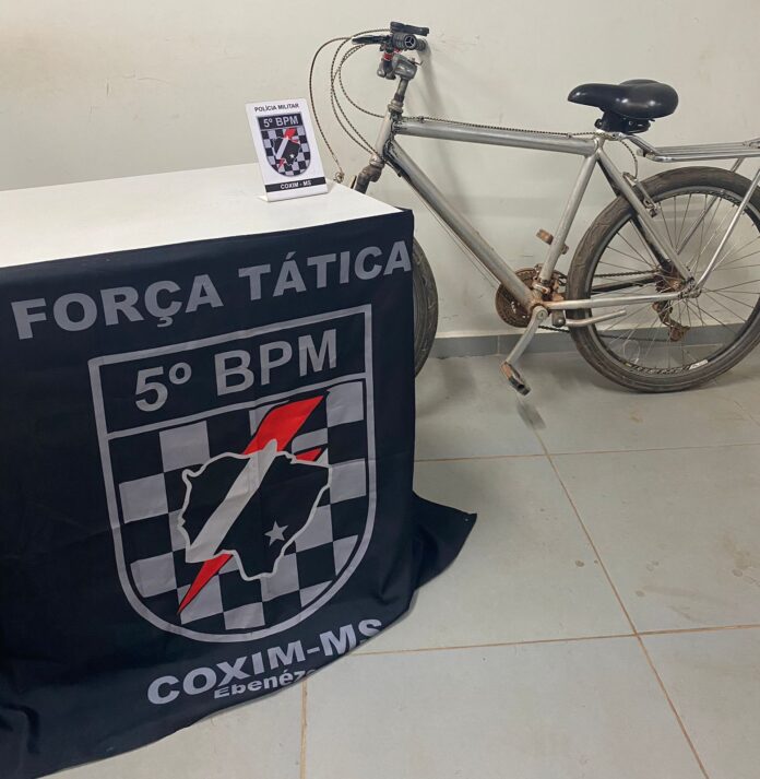 Polícia Militar prende jovem em flagrante por furto de bicicleta em Coxim